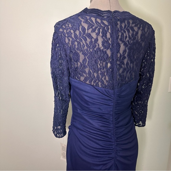 Alex Evenings Gown Navy Women's Sweetheart Dress size 10 - Picture 9 of 14